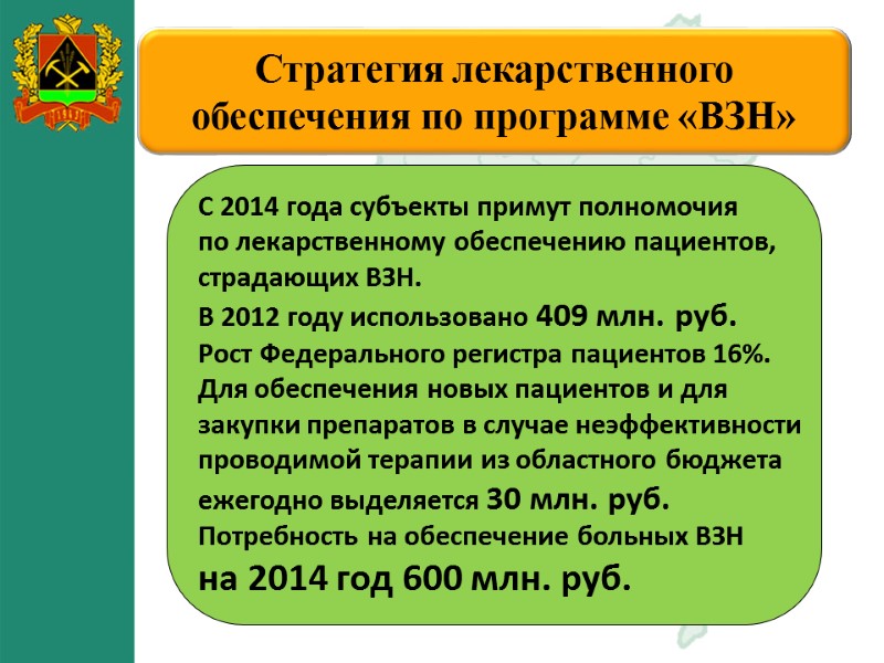 09.12.2017 53 Стратегия лекарственного обеспечения по программе «ВЗН» С 2014 года субъекты примут полномочия 09.12.2017 53 Стратегия лекарственного обеспечения по программе «ВЗН» С 2014 года субъекты примут полномочия